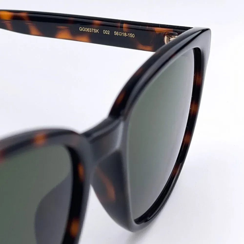 NEW GUCCI LOGO GG0637SK 002 Havana Green Square Men Sunglasses